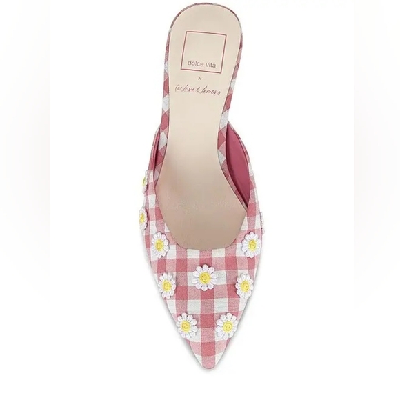 NWT Dolce Vita X For Love And Lemons Lilou Mule in Pink Gingham - Picture 2 of 15